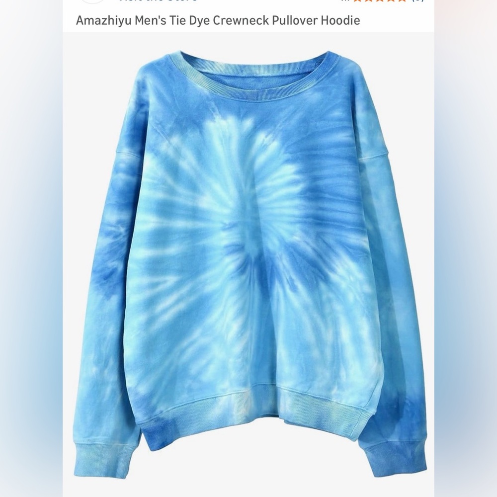 Blue Tie-Dye Crewneck Sweatshirt - Unisex 100% Cotton